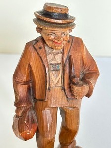 lot 30A image: Vintage Hand Carved Wooden Figurine