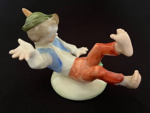 lot 33 image: Vintage Hand Painted Herend Figurine Boy with Frog
