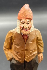 lot 397 image: Three Hand Carved Vintage Wooden Figurines