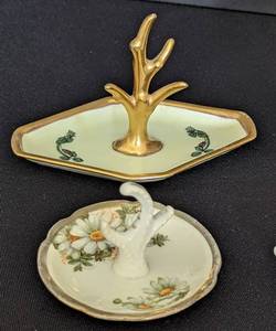 lot 376 image: Assorted Vintage Painted Porcelain Ring Dishes