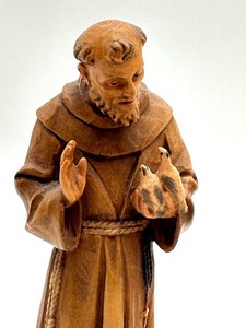lot 305A image: Two Vintage Hand Carved Wooden Figurines
