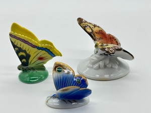 lot 418 image: Three Porcelain Butterfly Figurines