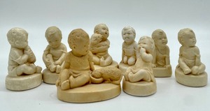 lot 107 image: Vintage Catherine McCullough Soapstone Baby Figurines