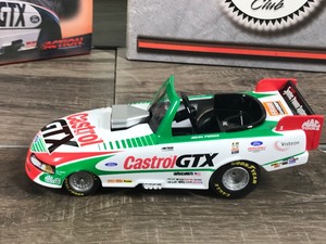 lot 66 image: 1999 NHRA Mac Tools Collectors Club John Force CASTROL GTX Funny Car 132 scale Die cast Pedal car