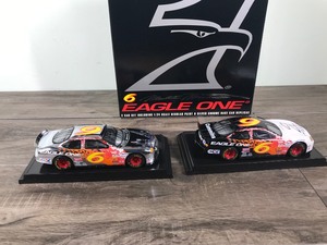 lot 81 image: 1999 Nascar Racing Champions 2 Car Set Regular Paint & Silver Chrome Mark Martin Ford Taurus #6  Eagle One 124 scale die cast stock cars
