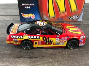 lot 87 image: 1999 Nascar Hot Wheels Crews Choice Bill Elliott Ford Taurus #94 McDonalds  Coca Cola 124 scale die cast stock car