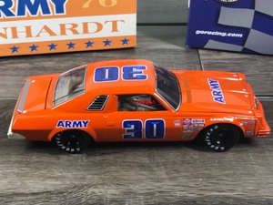 lot 99 image: 1999 Nascar Action Racing Collectibles 1976 Chevy Malibu Dale Earnhardt #30  Army 124 scale die cast stock car
