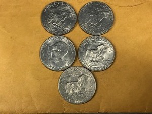 lot 137 image: 5 - Eisenhower dollar coins