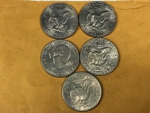 lot 138 image: 5 - Eisenhower dollar coins