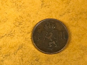 lot 140 image: 1876 Norway 1 Ore Copper Coin