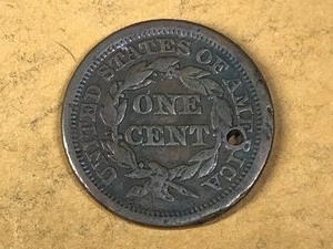 lot 143 image: United States 1852 Braided Hair Large One Cent