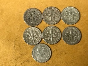 lot 154 image: 7 - Silver dimes
