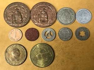 lot 163 image: Lot of Tokens - Play Money - Souvenir Coins