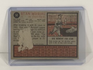 lot 177 image: 1962 Topps Stan Musical Baseball Card #50