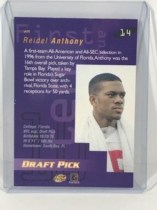 lot 373 image: 1997 Playoff Corporation Reidel Anthony First & Ten Football Card #14