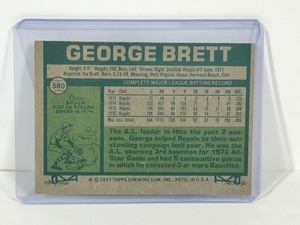 lot 384 image: 1977 Topps Baseball Card George Brett A.L. All-Stars #580