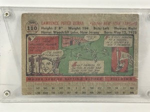 lot 394 image: 1956 Topps Baseball Card Yogi Berra #110