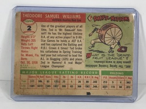 lot 455 image: 1955 Topps Baseball Card Ted Williams #2