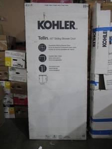 lot 20 image: Kohler Tellin Shower Door - Clear, Transparent, Anodized Brushed Nickel