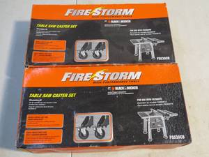 lot 9 image: 2 Sets(4 Total) Fire Storm Table Saw Casters - Model FS530CB