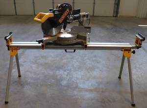 lot 2 image: Dewalt DW708 12 Sliding Compound Miter Saw & DW723 Stand