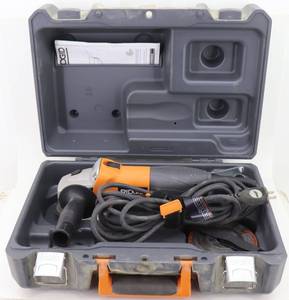 lot 15 image: Rigid R100 4-12 Angle Grinder, Blades & Case