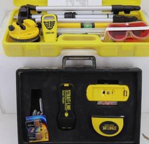 lot 27 image: Straightline Laser, Studfinder & Laser Tape
