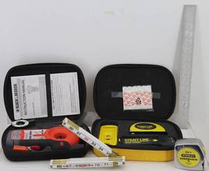 lot 28 image: Black & Decker & Straightline Lasers, Square & Tape Measure