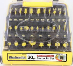 lot 35 image: Worksmith 30pc Router Bit Set