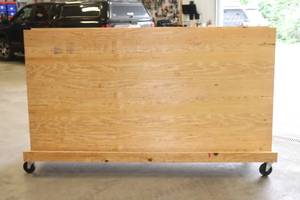 lot 107 image: Wood Storage Rack on Wheels