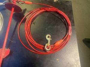 Pet Ground Stake with two coated cable leashes