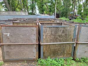 lot 4 image: (23) 48 x 48 x 53 Steel and Wood Containers