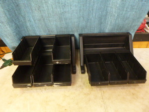 lot 62 image: 2 Cambro Black Versa Self-Serve Condiment Bin Stand