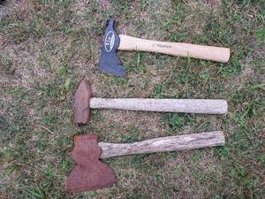 lot 8 image: Hatchets & Blacksmith Hammer