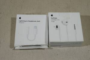 lot 108 image: Apple Earpods with Lightning to Headphone Jack Adapter