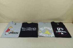 lot 117 image: 4 Novelty Political T-Shirts - Pro-TrumpAnti-Biden -2XL