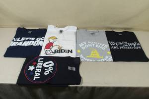 lot 119 image: 5 Novelty Political T-Shirts - Pro-TrumpAnti-Biden -Large