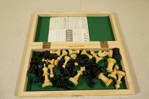 lot 213 image: Vintage German Made Chess Board