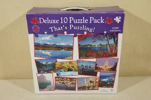 lot 220 image: Deluxe 10 Puzzle Pack -6,000 Pieces Included