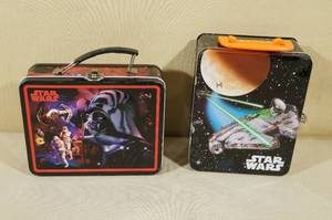 lot 232 image: 2 Star Wars Metal Lunch Boxes