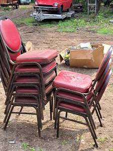 lot 1131 image: Lot of (8) Padded Metal Conference Chairs