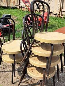 lot 1130 image: Lot of (6) Metal Dining Chairs