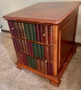 lot 79 image: Book Themed Accent Cabinet with Drawer