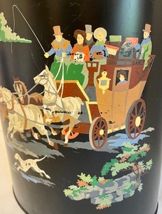 lot 90 image: Vintage Metal Trash Receptacle