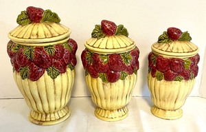 lot 129 image: Trio of Vintage Canisters