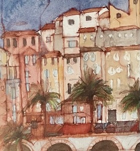 lot 131 image: Italian Riviera Framed Print by Shirley Trevena