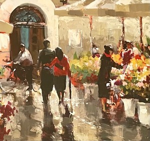 lot 176 image: Framed Paris Street Scene Print by Brent Heighton