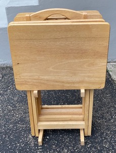 lot 187 image: Set of Four TV Trays with Stand