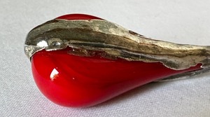 lot 74 image: Sterling and Vibrant Red Stone Pendant