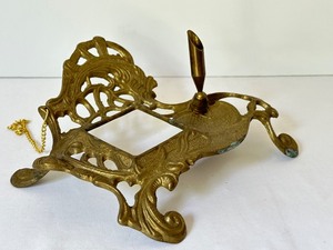 lot 70 image: Brass Inkwell Base